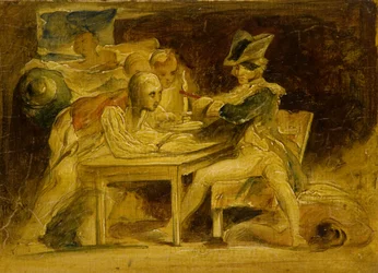 Nelson scellant des dépêches au large de Copenhague, c.1835