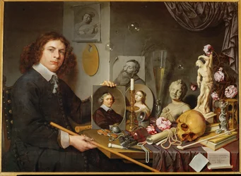 Vanitas, autoportrait de David Bailly (huile sur bois)