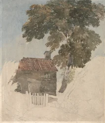 Cottage et arbres