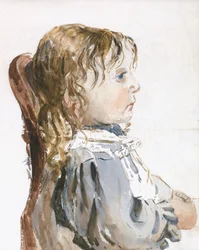 Une petite fille en tablier