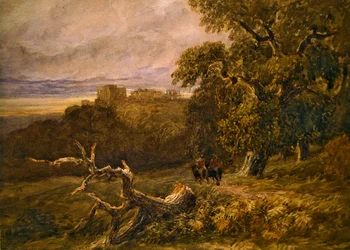 Voyageurs près du château de Hardwicke