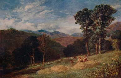Fenaison, près de Conway, vers 1852