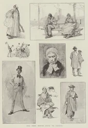 Croquis de rue à Paris pendant les élections