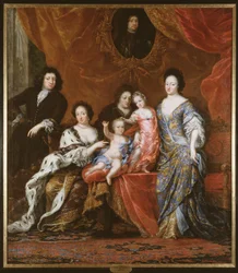 Edwige-Éléonore (1636-1715), princesse de Holstein-Gottorp, reine de Suède, avec sa famille, 1683