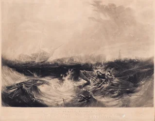 Grace Darling et son père sauvant les neuf survivants du Forfarshire