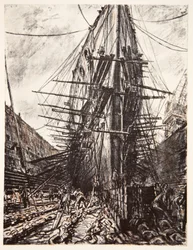HMS Lion en cale sèche, illustration de 
