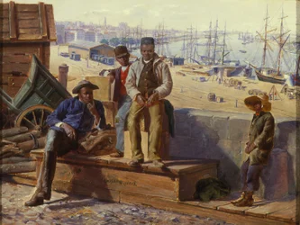 Garçons noirs sur le quai, vers 1865