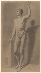 Nu masculin debout ; étude académique