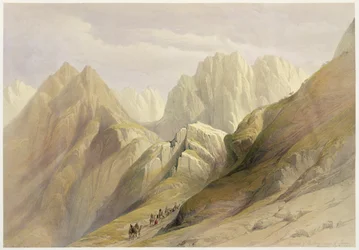 Ascension de la chaîne inférieure du Sinaï, 18 février 1839, planche 114 du volume III de 