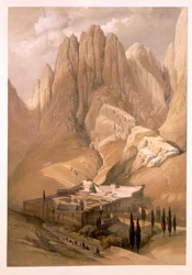 Couvent de Sainte-Catherine avec le mont Horeb, 19 février 1839, planche 118 du Volume III de 