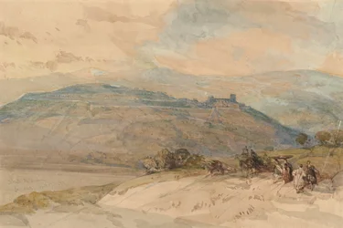 Vue lointaine de Sebaste, ancienne Samarie