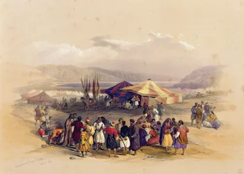 Campement des pèlerins à Jéricho, 1er avril 1839, du Volume II de 