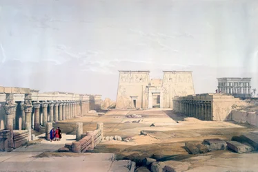 Grande approche du temple de Philae, Nubie, 19ème siècle