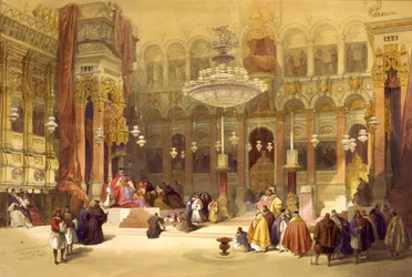 Église grecque du Saint-Sépulcre, Jérusalem, 11 avril 1839. Lithographie