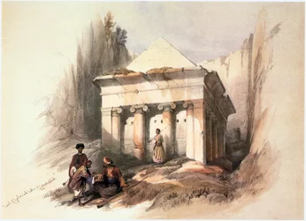 En Terre Sainte : Jérusalem, Tombeau de Zacharie, Vallée du Cédron (gravure)