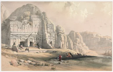 Petra, extrémité orientale de la vallée, 1839