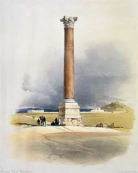 Colonne de Pompée, Alexandrie, Égypte, 19ème siècle
