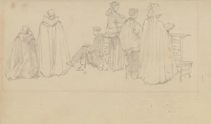 Études de personnages dans une église
