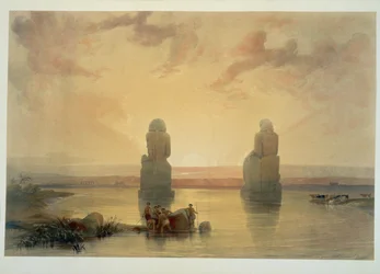 Les colosses de Memnon à Thèbes lors d