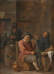 Paysans fumant dans une auberge, vers 1640