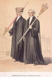 Un porte-épée et un crieur public, 1855