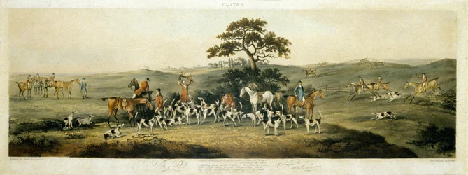 Chasse au renard, planche 3, gravé par Thomas Sutherland (1785-1838) 1817