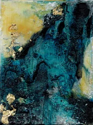 Bleu sarcelle foncé aux reflets dorés