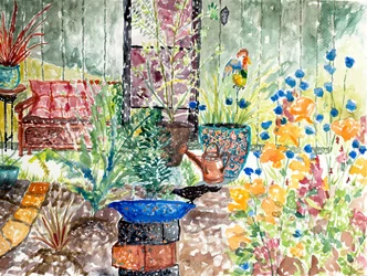 Jardin des corbeaux, 2024 (aquarelle)