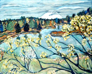 Vue du mont Helen, 2020 (acrylique sur toile)