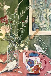 Thé aux fleurs sauvages, 2024 (acrylique sur toile)