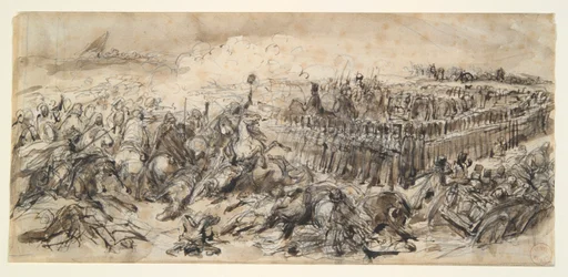 Scène de bataille (Étude pour La 2e cavalerie légère résistant à l