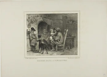 Embrasser papa avec des pincements