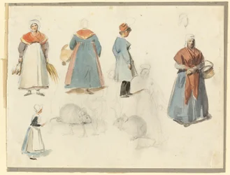 Feuille de croquis : Hommes, femmes et souris