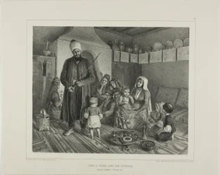 Famille tartare chez eux, Kapskhor, Crimée, 21 octobre 1837