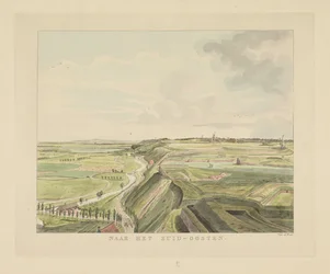 Vue du paysage au sud-est de Nimègue