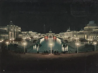 Cour principale illuminée, Exposition Trans-Mississippi, 1898