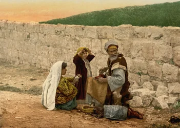 Le cordonnier itinérant de Jérusalem, Terre Sainte, vers 1890-1900