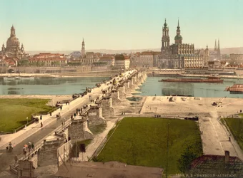 Altstadt, vue du ministère de la Guerre, Dresde, Allemagne, c.1900