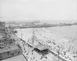 Plage et promenade, Atlantic City, 1900-10