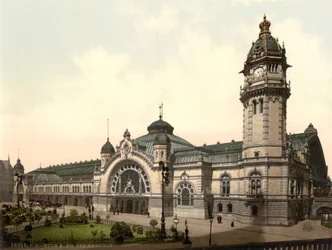 Gare ferroviaire, Cologne, Allemagne, vers 1900