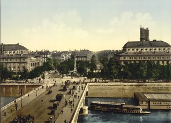 Place du Châtelet, Paris, vers 1890-1900 (photochromie)