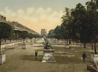 Le jardin des Tuileries, Paris, vers 1890-1900 (photochromie)