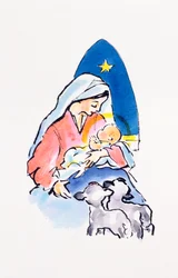 Madone et Enfant avec Agneaux
