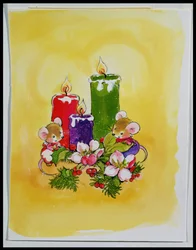 Souris avec des bougies