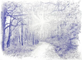 Bosque a contraluz, 2023 (encre sur toile)
