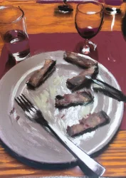 Carne al plato, 2017 (peinture acrylique sur photo imprimée)
