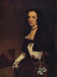 Dame avec un éventail, vers 1638-1639, vers 1915