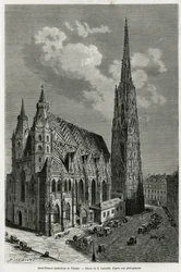 Cathédrale Saint-Étienne, Vienne (Autriche). Gravure par Lancelot, pour illustrer l