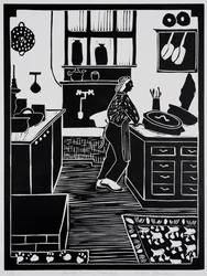 Le dîner est prêt, Ripertoli (linogravure)