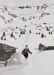 Skier pour déjeuner (collage)